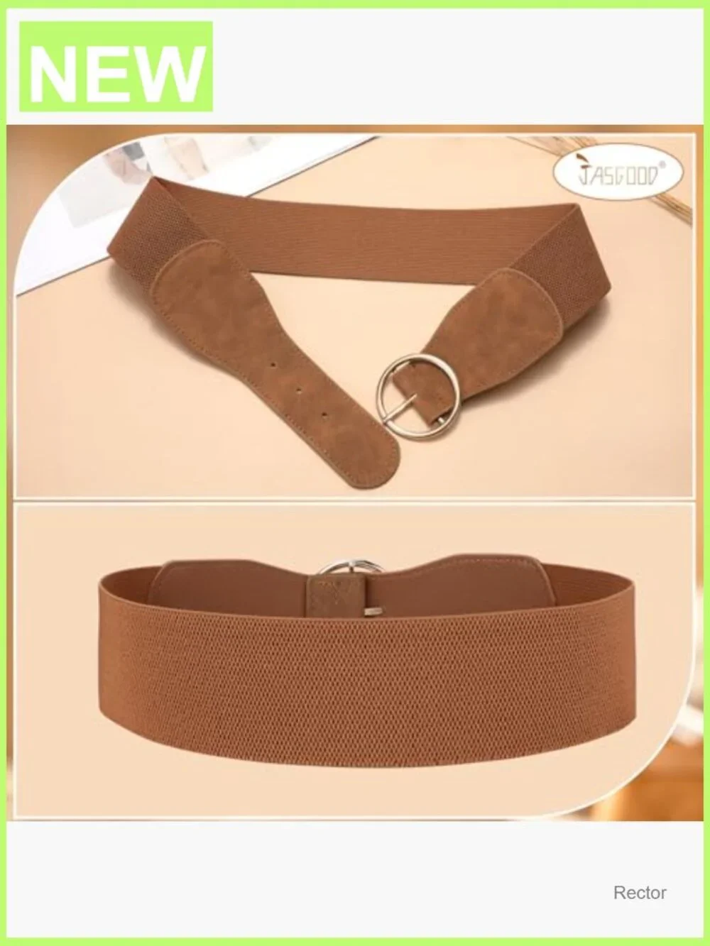 3 Pack Elastic Wide Waist Belt for Women - Stretch Dress Belt with Gold Round